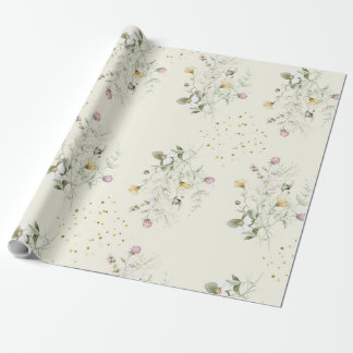 Papel de embrulho de presente de flor silvestre de