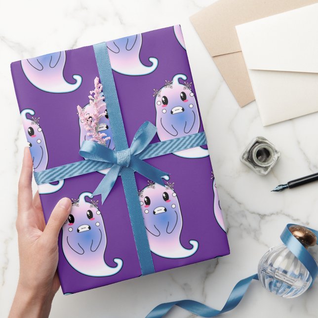 Papel de embrulho de presente de Halloween Fantasm (Criador carregado)