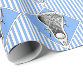 Papel de embrulho de presente de Lacrosse azul cla