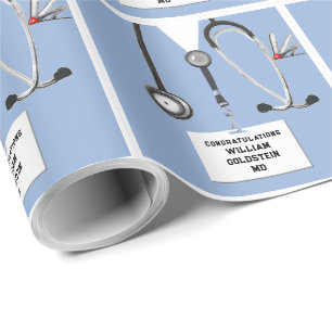 Papel de embrulho de presente de médico