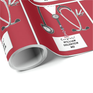 Papel de embrulho de presente de médico