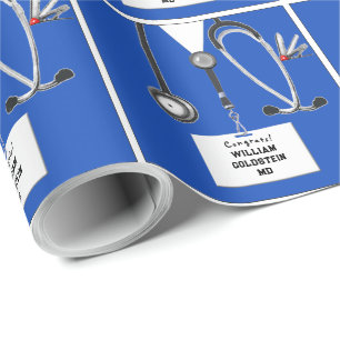 Papel de embrulho de presente de médico