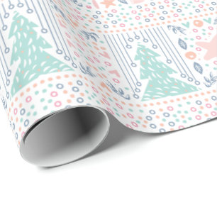Papel de embrulho de presente de Natal bonito rosa