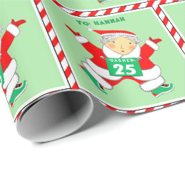 Papel de embrulho de presente de Natal da Sra. Cla