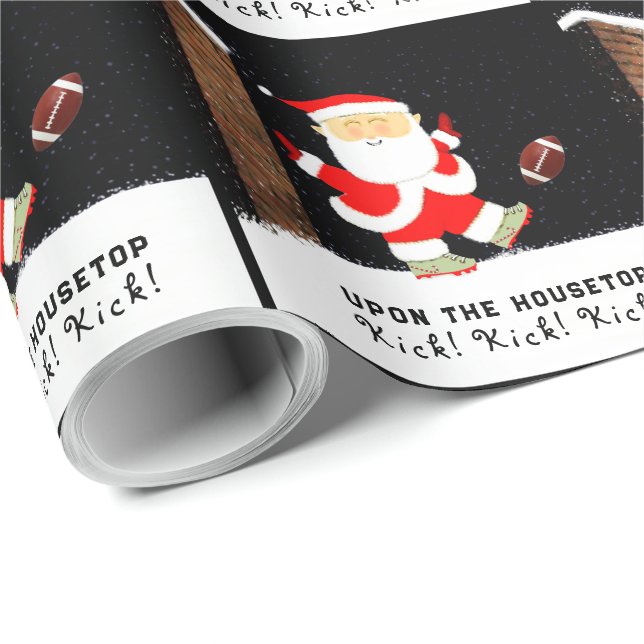 Papel de embrulho de presente de Natal de futebol (Ponta do rolo)