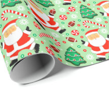 Papel de embrulho de presente de Natal de futebol