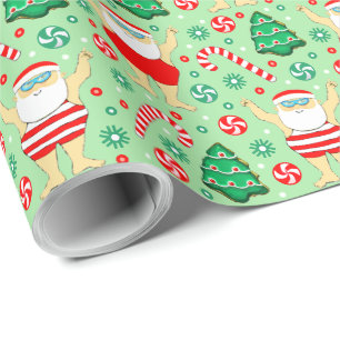 Papel de embrulho de presente de Natal de natação