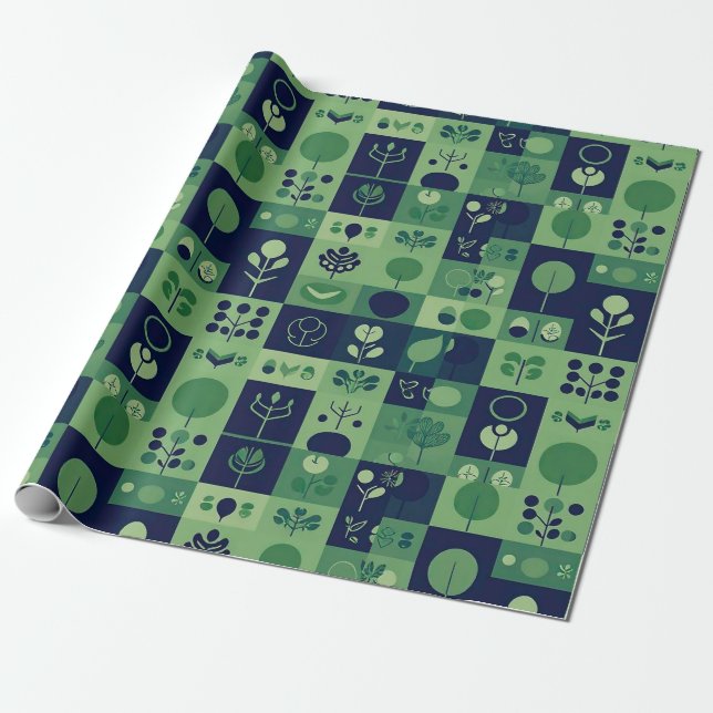 Papel de embrulho de presente de Natal, decoração  (Desenrolado)