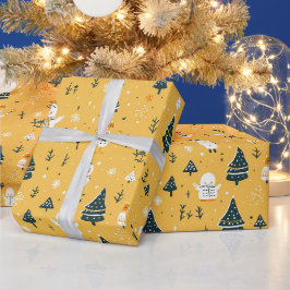papel de embrulho de presente de natal fofo