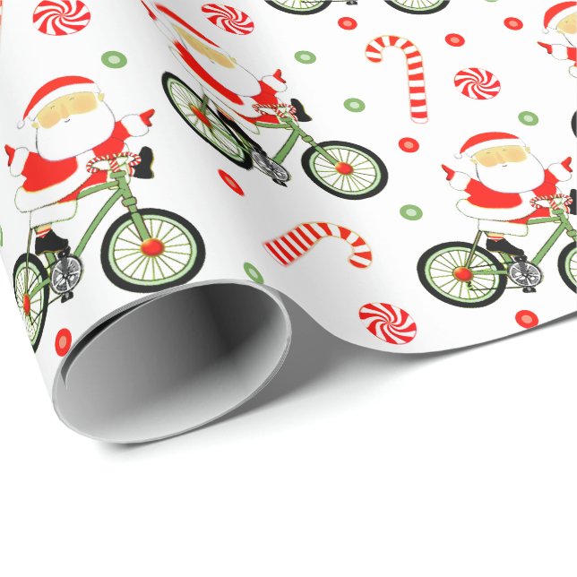 Papel de embrulho de presente de Natal para ciclis (Ponta do rolo)