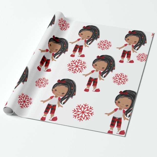 Papel de embrulho de presente de Natal para menina (Desenrolado)