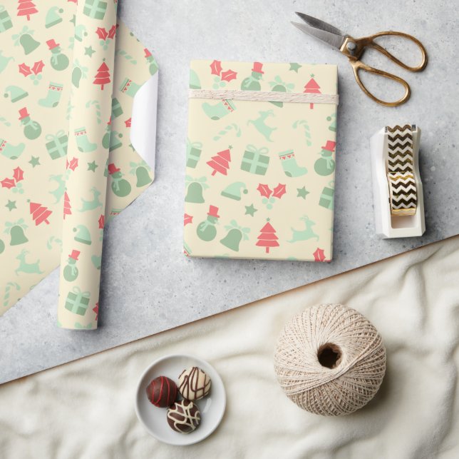 Papel de embrulho de presente de Natal para Retro  (Artesanato)