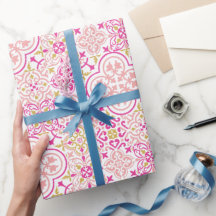 Papel de embrulho de presente de padrão de azulejo