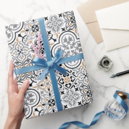 Papel de embrulho de presente de padrão de azulejo