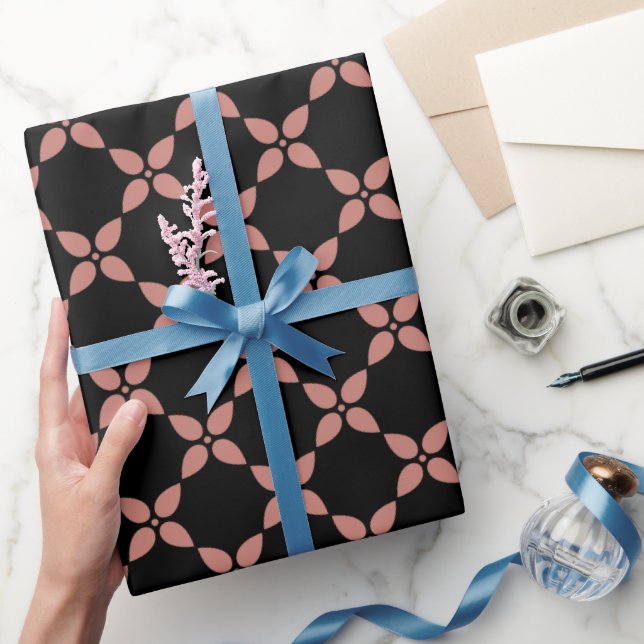 Papel de embrulho de presente de padrão floral ros (Presentear)