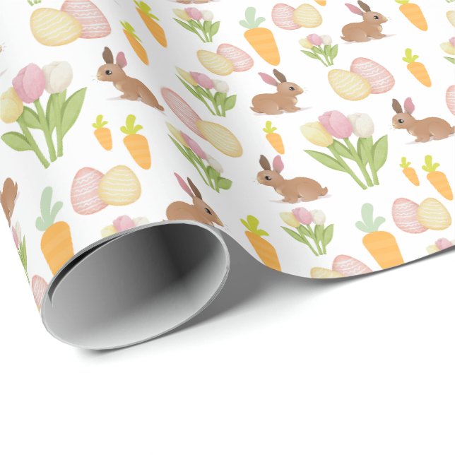 Papel de embrulho de presente de Páscoa Bunny e Ov (Ponta do rolo)