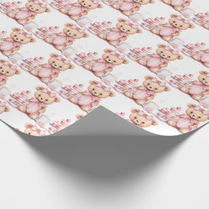Papel de embrulho de presente de ursinho de pelúci