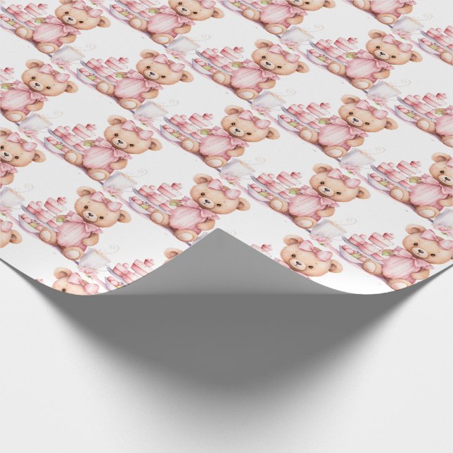 Papel de embrulho de presente de ursinho de pelúci (Ponta)