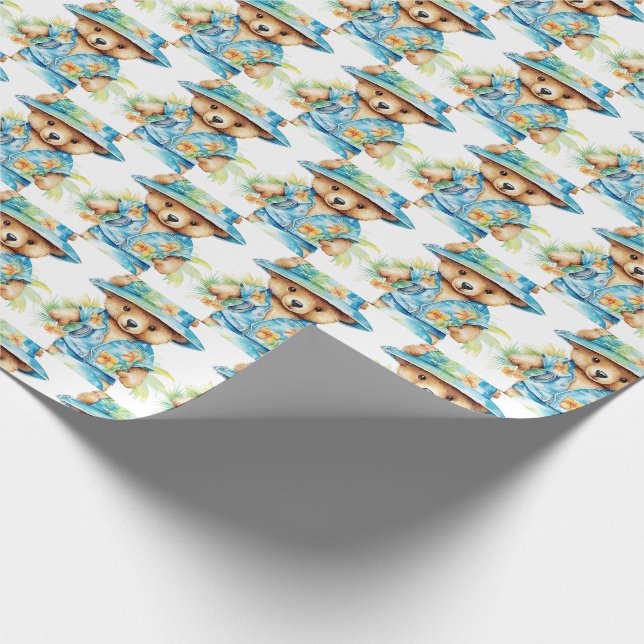 Papel de embrulho de presente de ursinho de pelúci (Ponta)