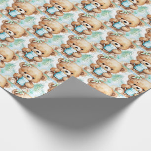 Papel de embrulho de presente de ursinho de pelúci
