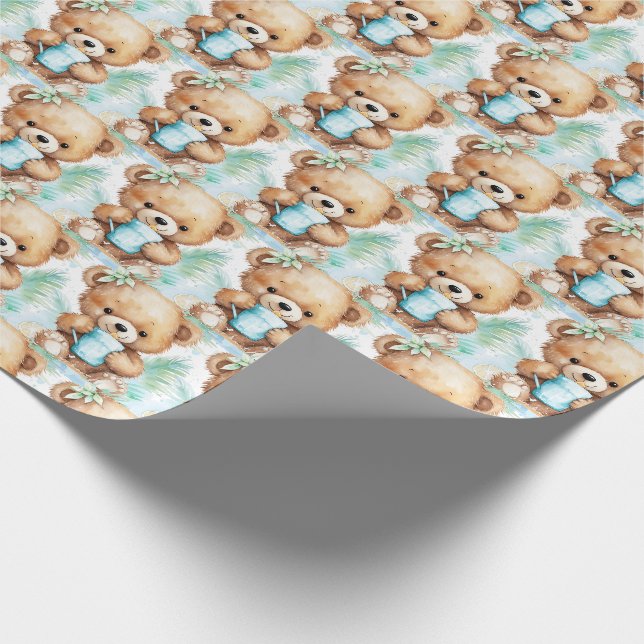 Papel de embrulho de presente de ursinho de pelúci (Ponta)