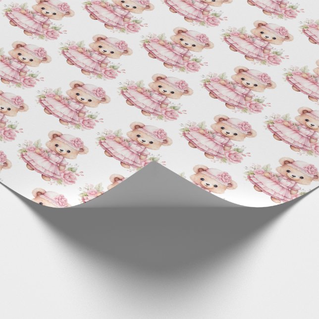 Papel de embrulho de presente de ursinho de pelúci (Ponta)