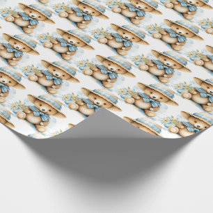 Papel de embrulho de presente de ursinho de pelúci