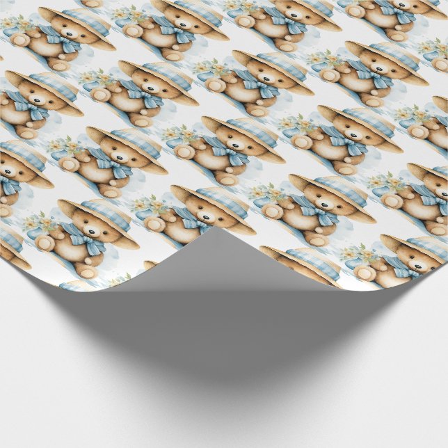 Papel de embrulho de presente de ursinho de pelúci (Ponta)