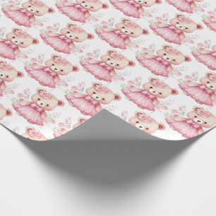 Papel de embrulho de presente de ursinho de pelúci