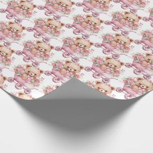 Papel de embrulho de presente de urso de pelúcia c