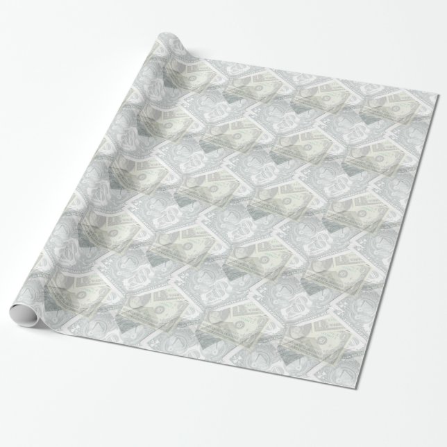 Papel de embrulho de presente em dólar dinheiro (Desenrolado)