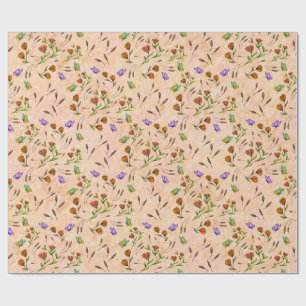Papel de embrulho de presente floral caprichoso