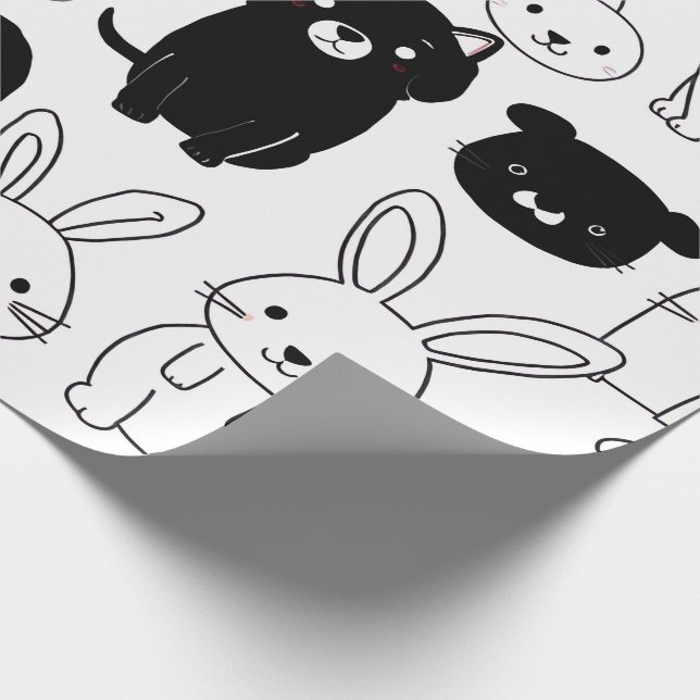 Papel de embrulho de presente Gato Preto  (Ponta)