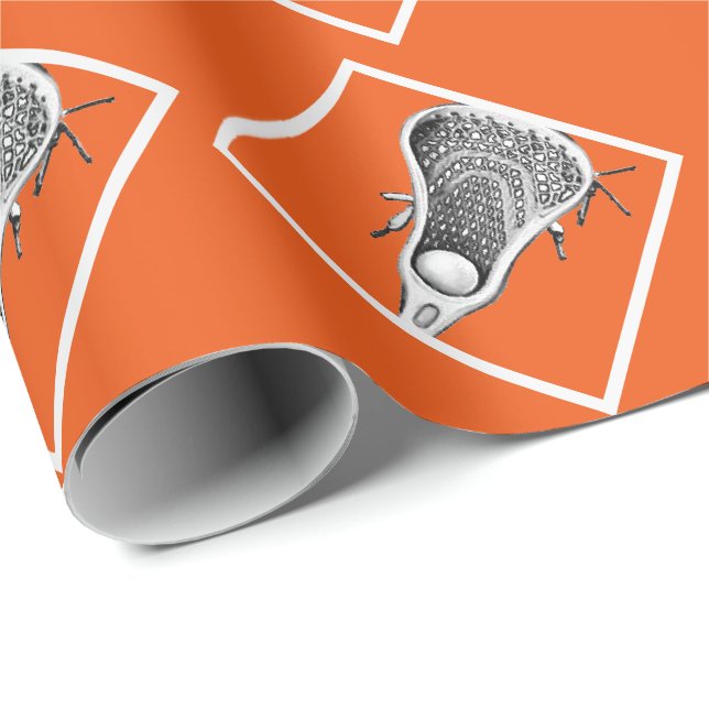 Papel de embrulho de presente laranja de Lacrosse (Ponta do rolo)