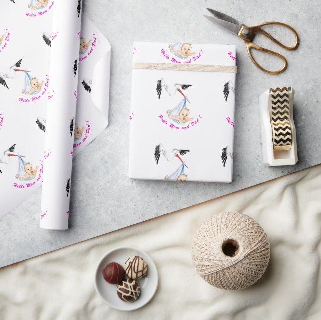 Papel de embrulho de presente para chá de bebê Ceg (Artesanato)