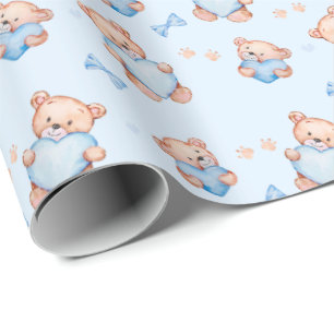 Papel de embrulho de presente para chá de bebê Urs