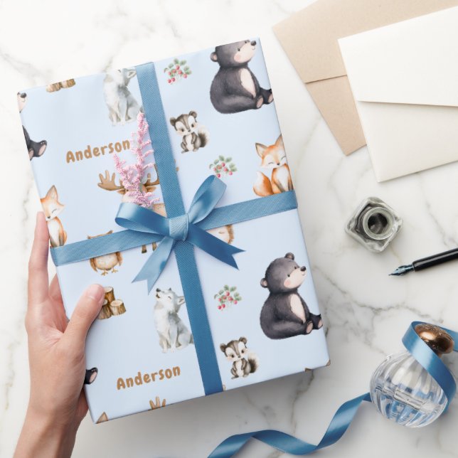 Papel de embrulho de presente para chá de bebê Woo (Presentear)