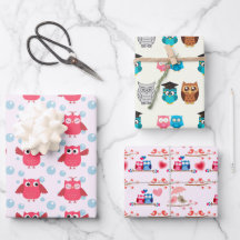 papel de embrulho de presente para temas de coruja