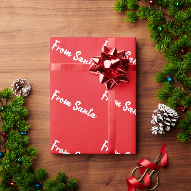 Papel de embrulho de presente Vermelho do Papai No (Presente de Natal)