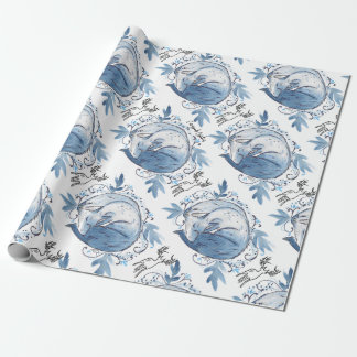Papel de embrulho de raposa azul-inverno
