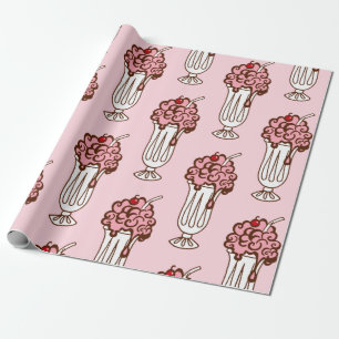 Papel de embrulho de refrigerante de sorvete retrô