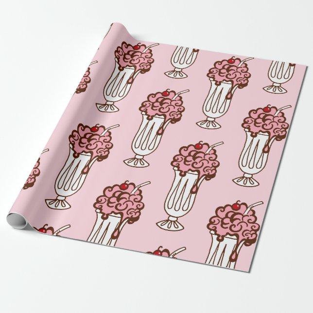 Papel de embrulho de refrigerante de sorvete retrô (Desenrolado)
