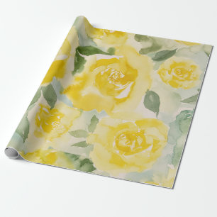 Papel de Embrulho de Rosas Amarelas