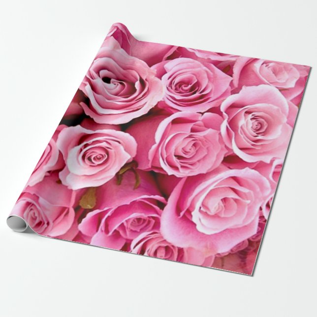 Papel de embrulho de rosas rosa (Desenrolado)