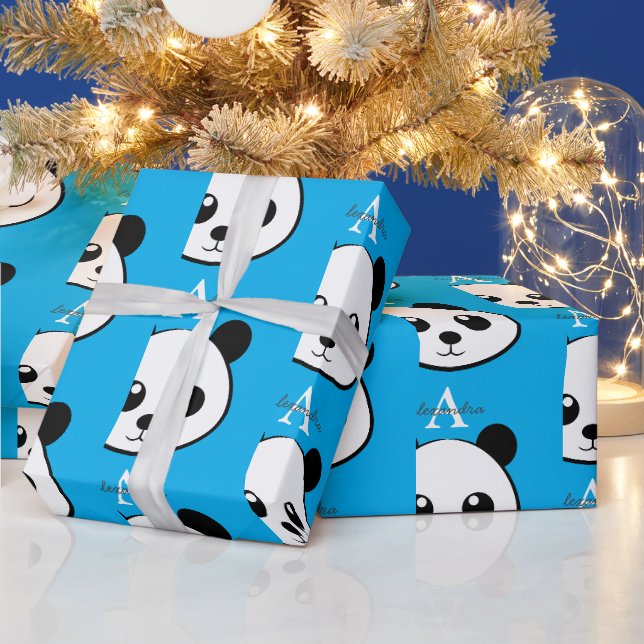Papel de embrulho de rosto de panda sorridente – M (Feriados)