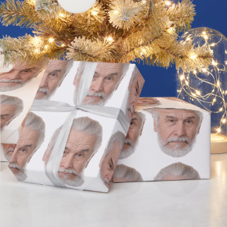 Papel de embrulho de rosto personalizado com foto 