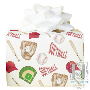 Papel de embrulho de softball