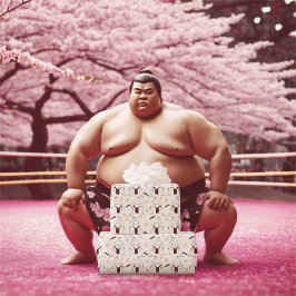 Papel de embrulho de Sumo e Cherry Blossoms