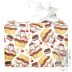 Papel de embrulho de Sundae de sorvete