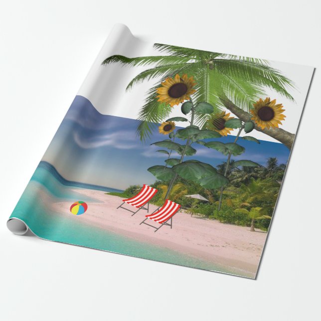 Papel de embrulho de Sunflower Beach Matte (Desenrolado)